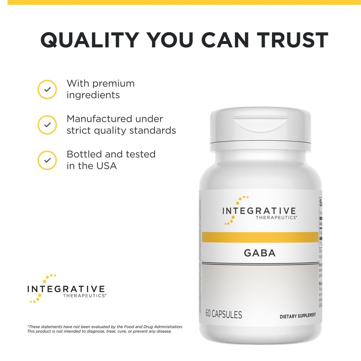 Integrative Therapeutics GABA Complément Alimentaire 60 Capsules avec d'autres suppléments