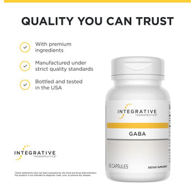 Integrative Therapeutics GABA Complément Alimentaire 60 Capsules avec d'autres suppléments