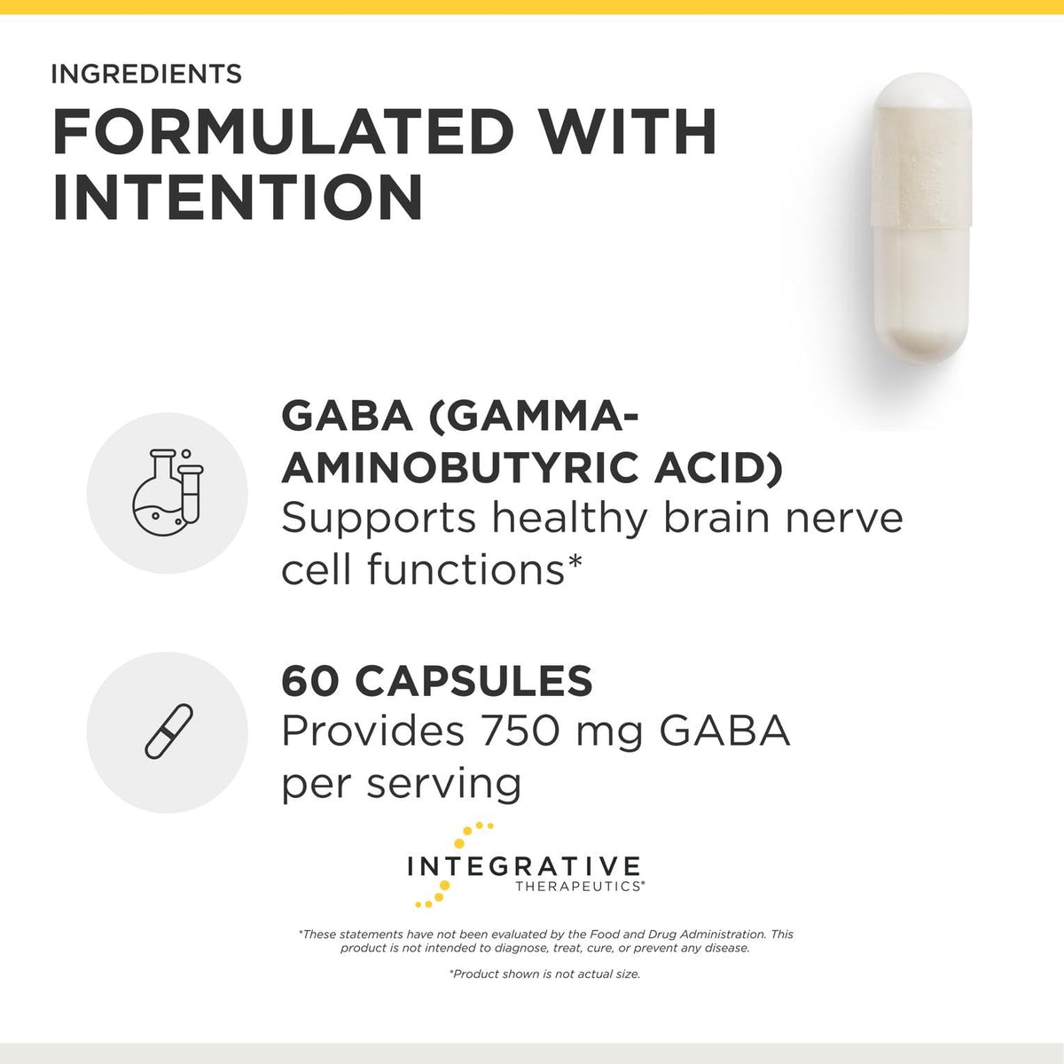 Integrative Therapeutics GABA Complément Alimentaire 60 Capsules sur un bureau
