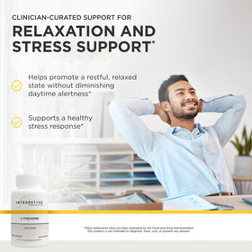 Integrative Therapeutics L-Theanine emballage avec informations nutritionnelles