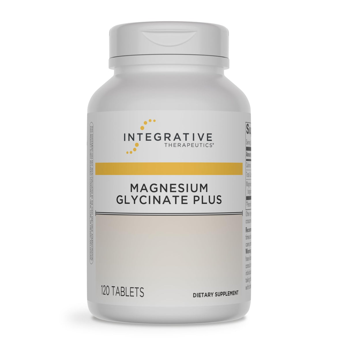 Integrative Therapeutics Magnésium Glycinate Plus 120 comprimés vue avant