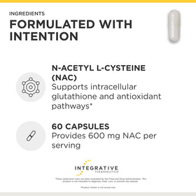 Integrative Therapeutics NAC 60 capsules avec étiquette