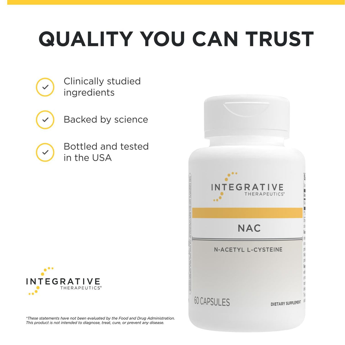 Integrative Therapeutics NAC 60 capsules en environnement naturel