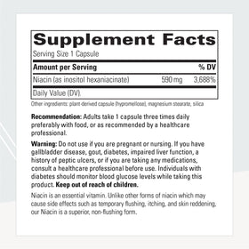 Integrative Therapeutics Niacine Flush-Free 60 Capsules sur une surface en bois