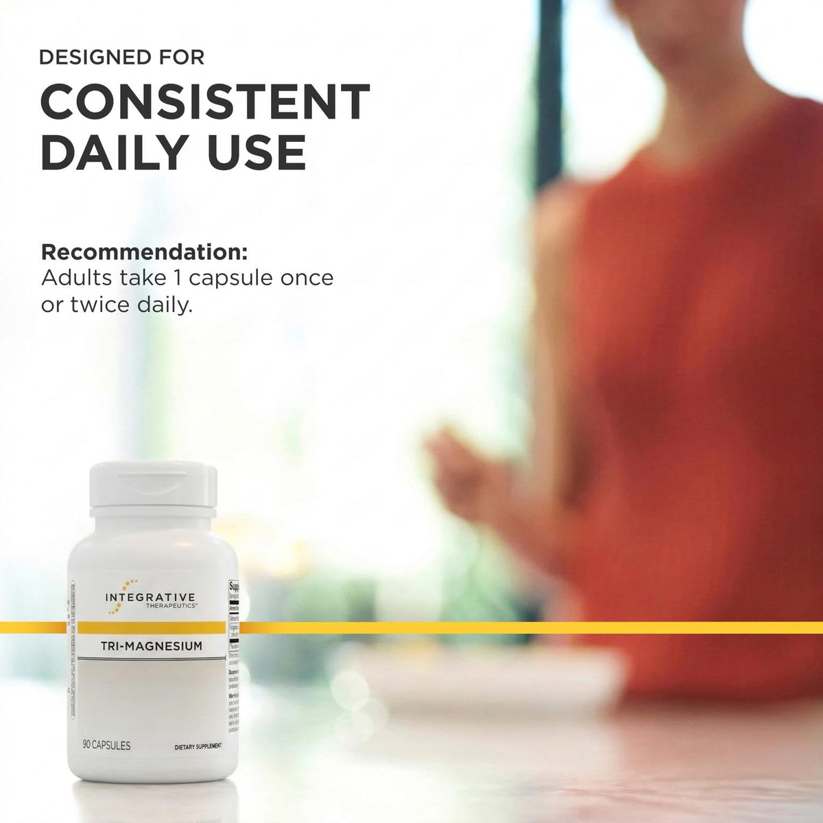 Integrative Therapeutics Tri-Magnesium avec des plantes en arrière-plan