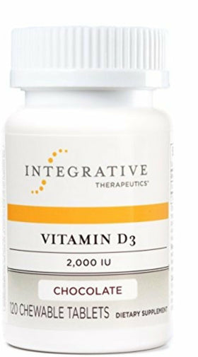 Integrative Therapeutics Vitamine D3 2000 UI comprimés à mâcher au chocolat