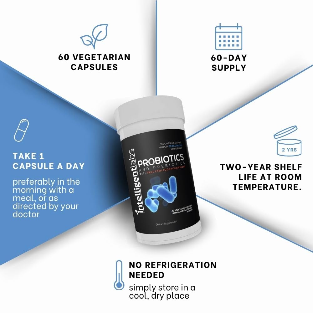 Intelligent Labs Probiotiques Adultes 50B CFU, capsules dans la main