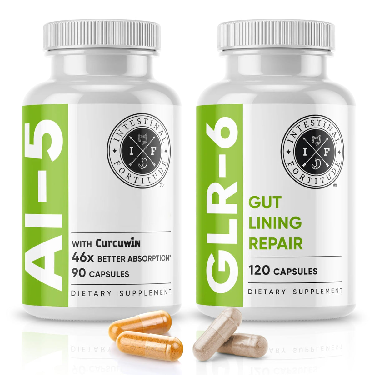 Intestinal Fortitude AI-5 & GLR-6 complément alimentaire boîte avant