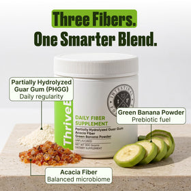 Intestinal Fortitude Poudre de Fibre Prébiotique sur une table en bois