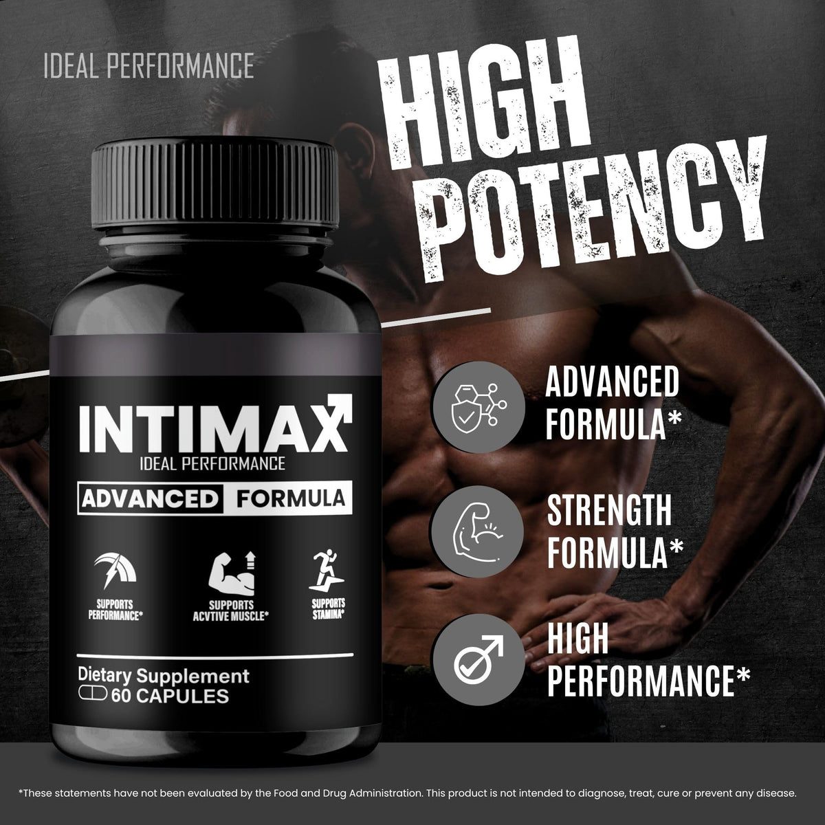 Intimax Capsules avec un verre d'eau à côté