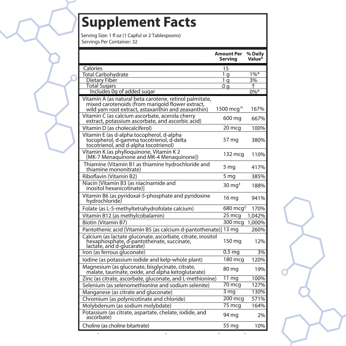intraMAX Multivitamine Liquide 415+ Nutriments 32 oz en situation