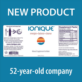 Ionique complément minéral 60 ml, gouttes dans un verre d'eau