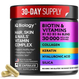 IQ BIOLOGY Biotine 10 000 mcg 60 capsules vue de face