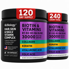 IQ BIOLOGY Biotine 10 000 mcg complément alimentaire vue avant