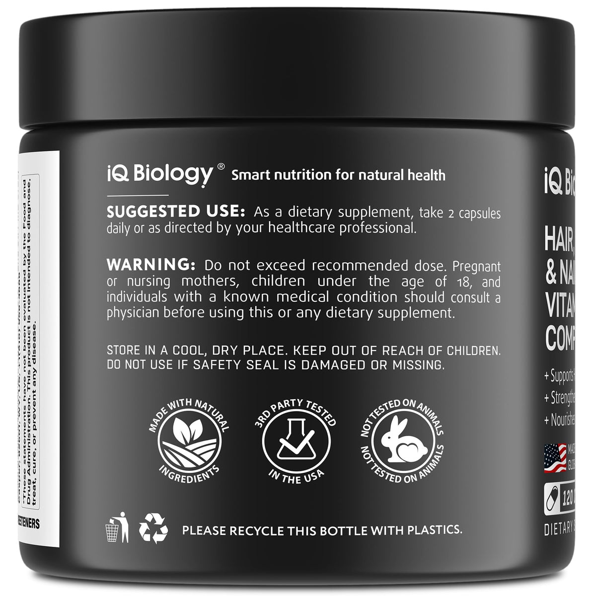 IQ BIOLOGY Biotine 10 000 mcg présentation produit avec ingrédients