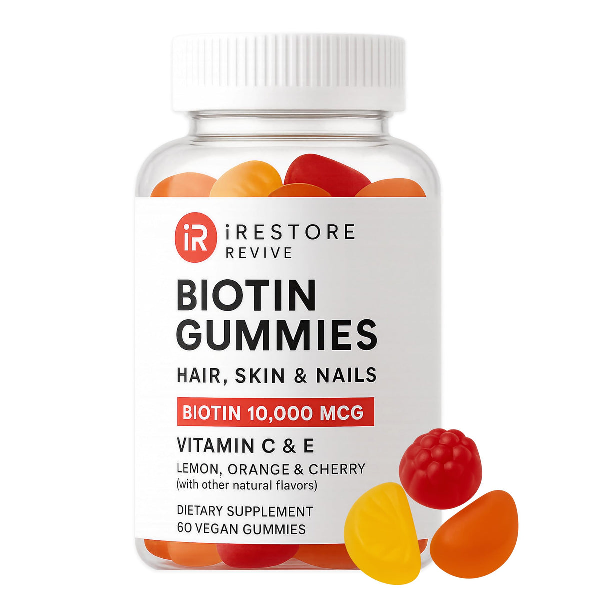 iRestore Gummies Biotine 10 000 mcg, packaging avant