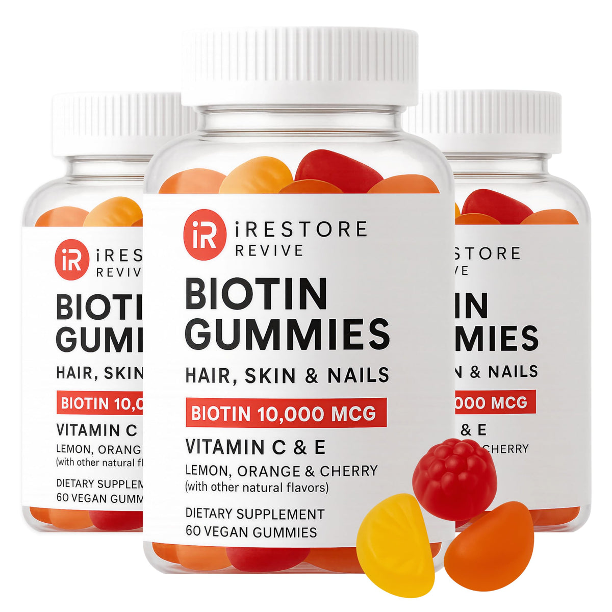 iRestore Gummies Cheveux 10 000 mcg vue avant