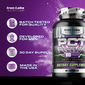 Iron Labs Nutrition PCT Xtreme capsules en gros plan