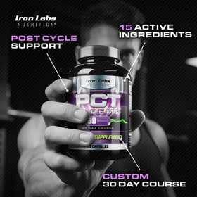 Iron Labs Nutrition PCT Xtreme capsules sur une table