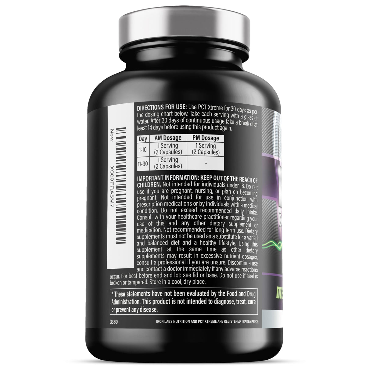 Iron Labs Nutrition PCT Xtreme sur fond neutre