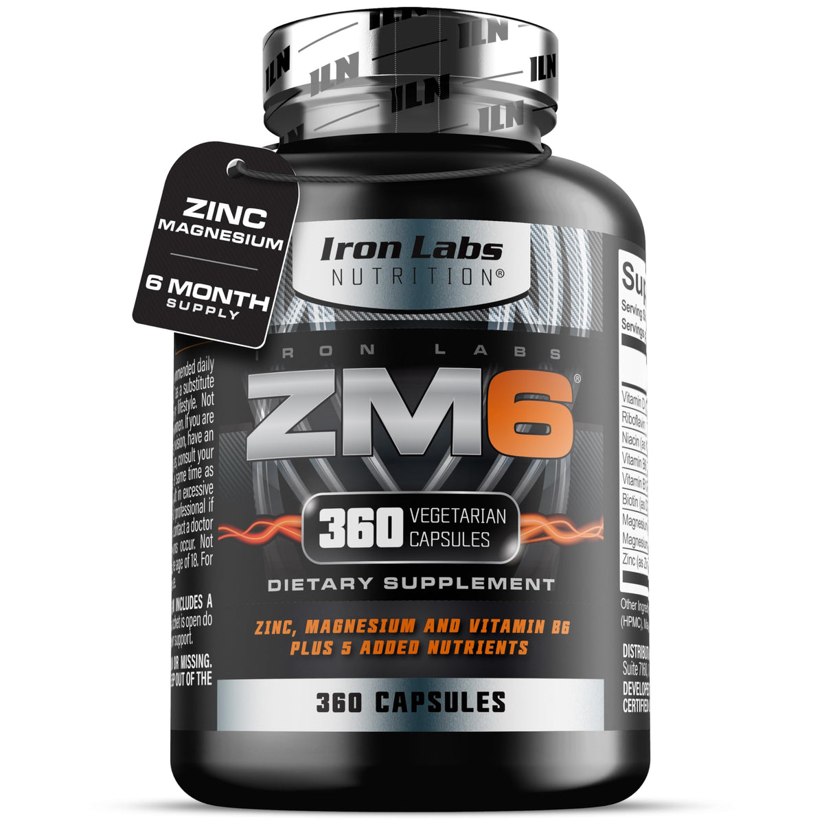 Iron Labs Nutrition ZM6 Complément Zinc et Magnésium 360 Capsules avant