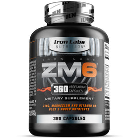 Iron Labs Nutrition ZM6 Complément Zinc et Magnésium 360 Capsules en gros plan