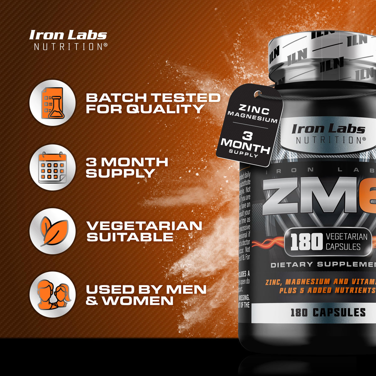 Iron Labs ZM6 Zinc et Magnésium sur un fond neutre