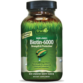 Irwin Naturals Biotin-6000 60 gélules avant