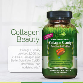 Irwin Naturals Complément Alimentaire Collagène 2500 mg gélules dans une main