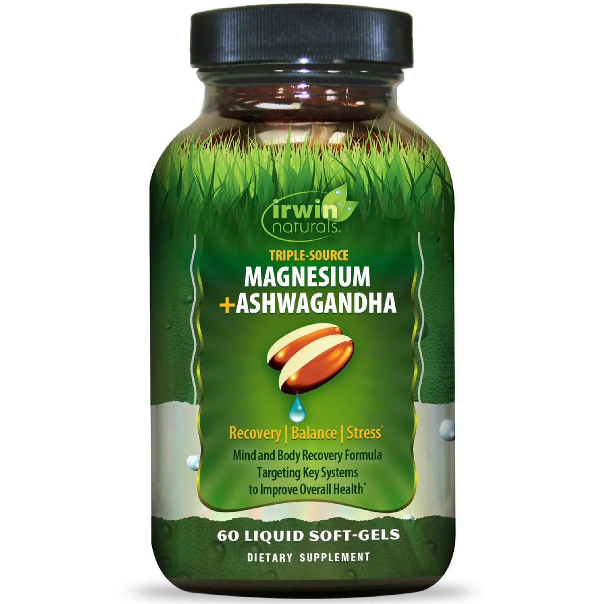 Irwin Naturals Complément Alimentaire Magnésium + Ashwagandha 281g - vue avant