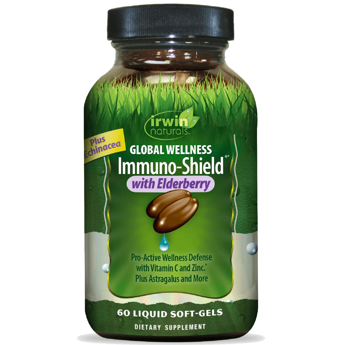 Irwin Naturals Complément Alimentaire Sureau 60 Gélules Liquides vue de face