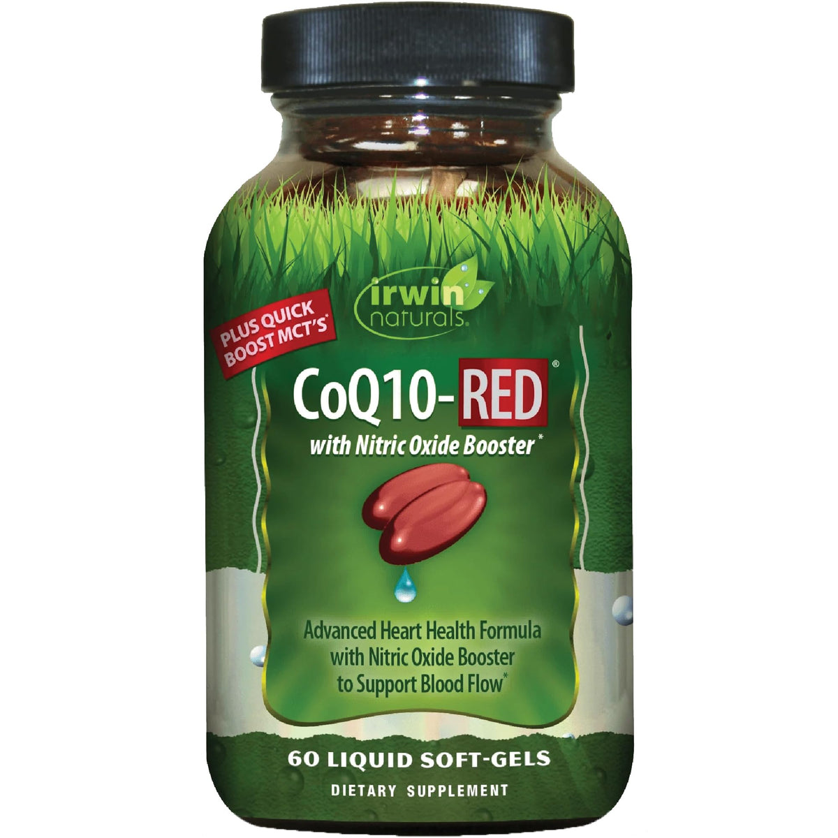 Irwin Naturals CoQ10-RED 60 gélules liquides, vue de face