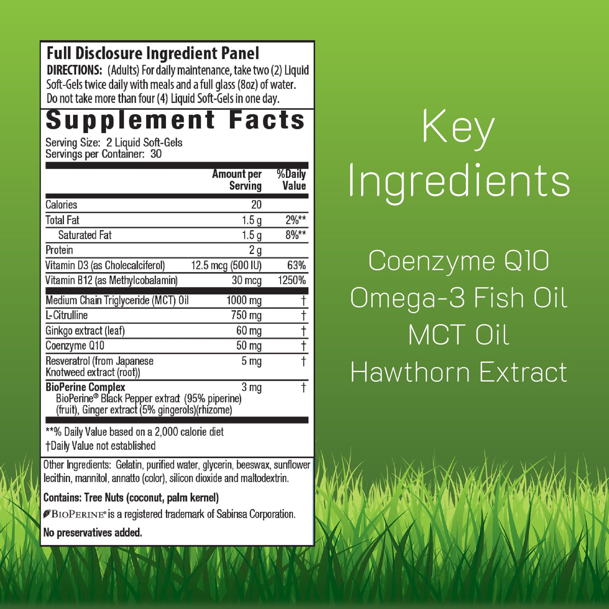 Irwin Naturals CoQ10-RED gélules liquides avec étiquette détaillée