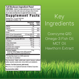 Irwin Naturals CoQ10-RED gélules liquides avec étiquette détaillée