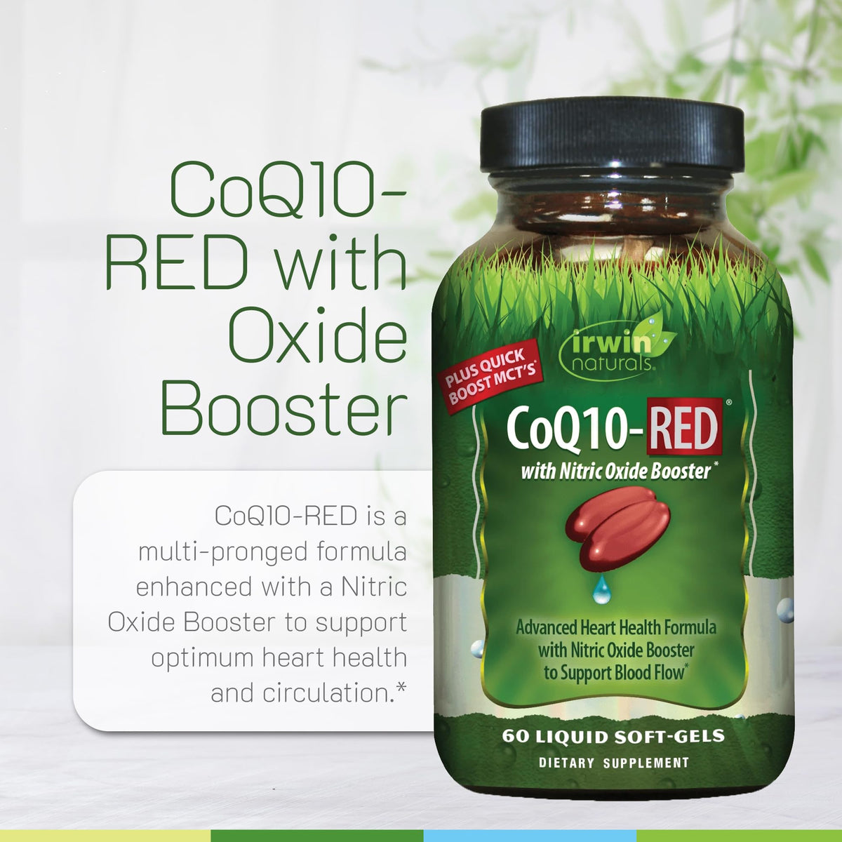 Irwin Naturals CoQ10-RED gélules liquides dans une main