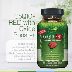 Irwin Naturals CoQ10-RED gélules liquides dans une main
