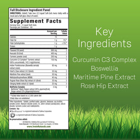 Irwin Naturals Curcuma Bien-Être 60 gélules, vue arrière du flacon