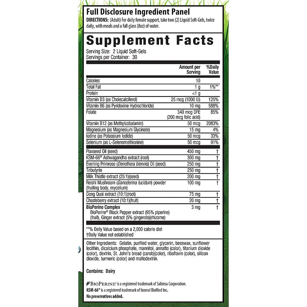 Irwin Naturals Female Balance gélules liquides avec étiquette