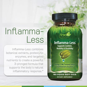 Irwin Naturals Inflamma-Less gélules en gros plan