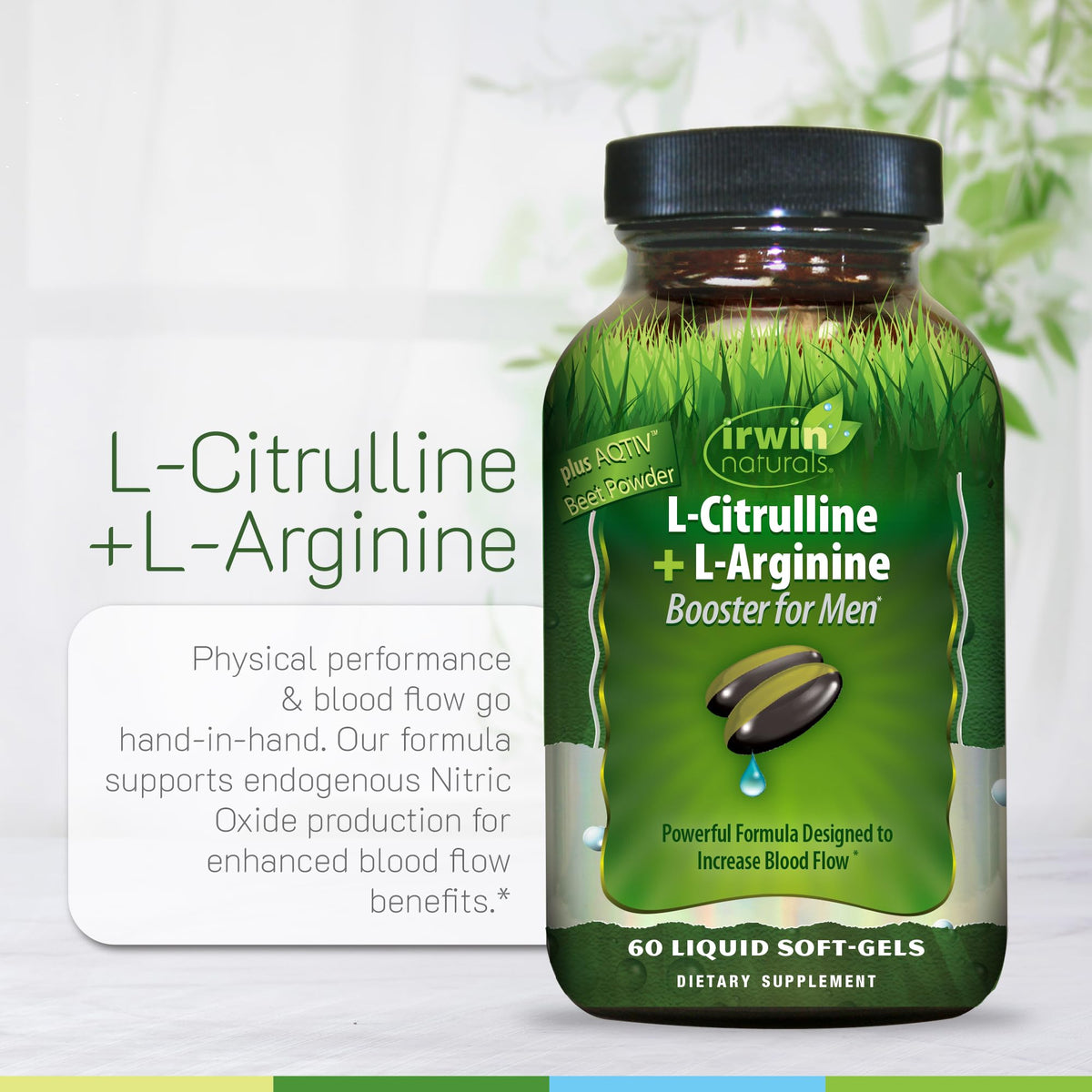 Irwin Naturals L-Citrulline + L-Arginine avec betterave AQTiV