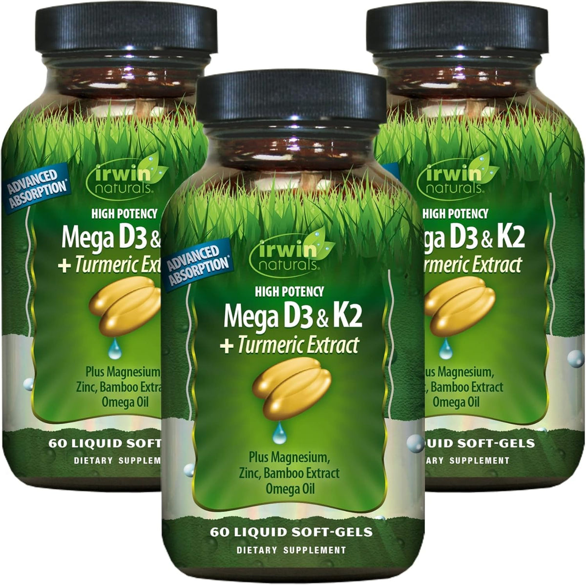 Irwin Naturals Mega D3 & K2 3 Pack - vue avant de l'emballage