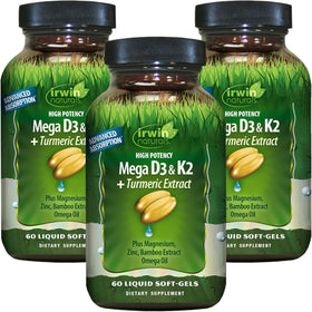 Irwin Naturals Mega D3 & K2 3 Pack - vue avant de l'emballage