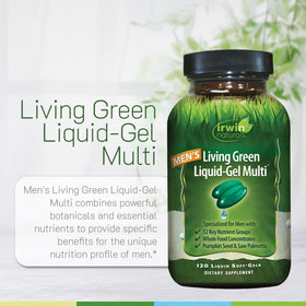 Irwin Naturals Multivitamines Hommes, gélules ouvertes sur une table
