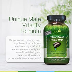Irwin Naturals Potency Wood Primal-Male 305g sur fond blanc