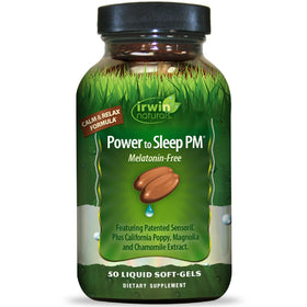 Irwin Naturals Power to Sleep PM 50 gélules liquides, vue de face