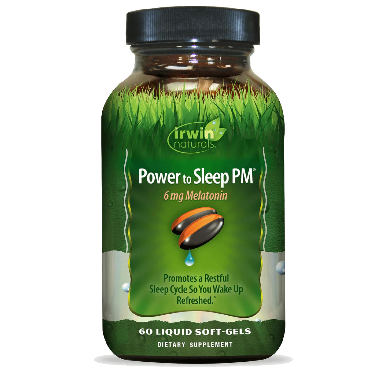 Irwin Naturals Power to Sleep PM 6mg Mélatonine gélules molles face