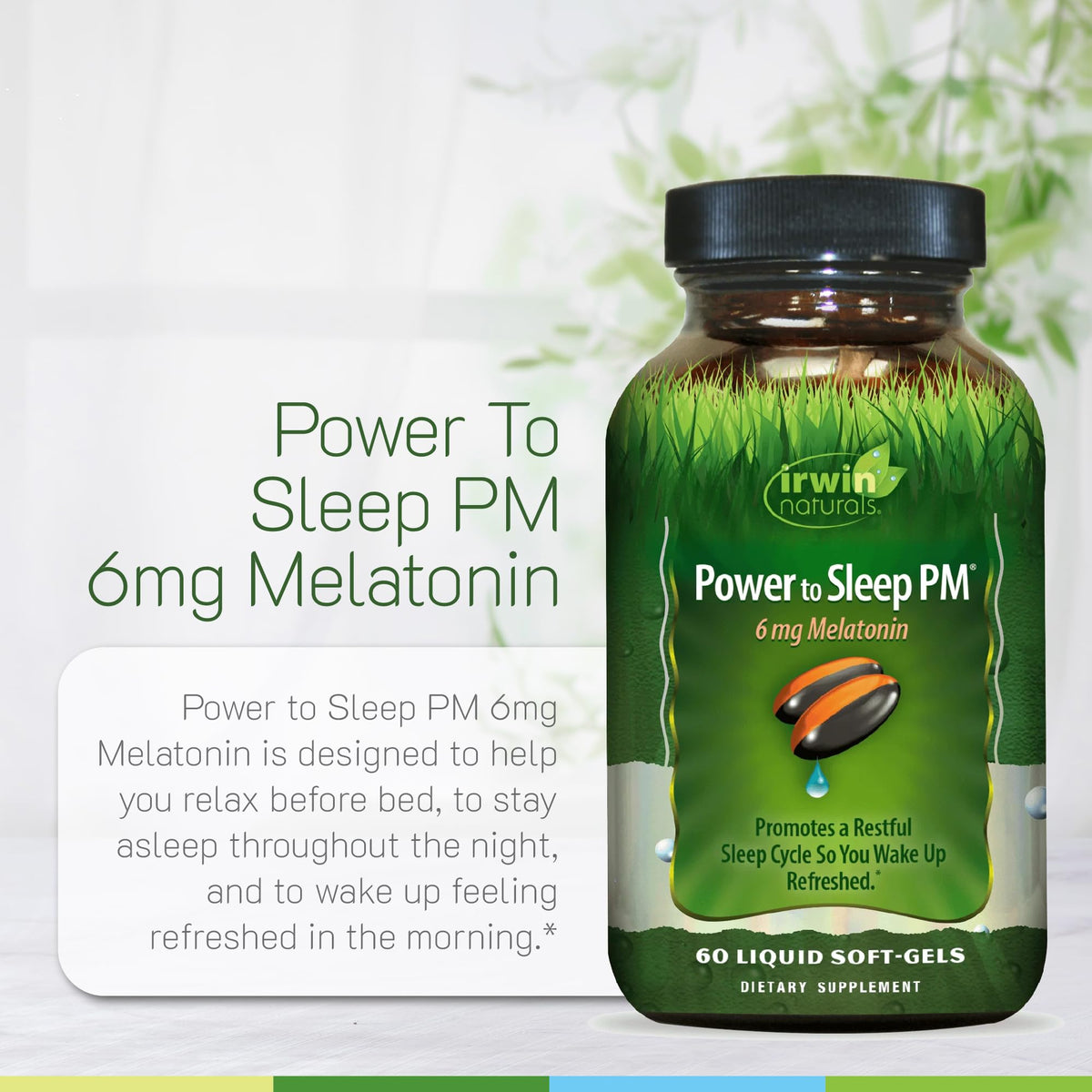 Irwin Naturals Power to Sleep PM 6mg Mélatonine gélules molles ouverte