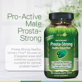 Irwin Naturals Prosta-Strong gélules molles en main