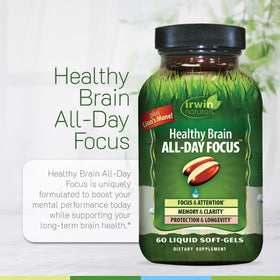 Irwin Naturals Soutien Cognitif Nootropique gélules molles avec flacon ouvert