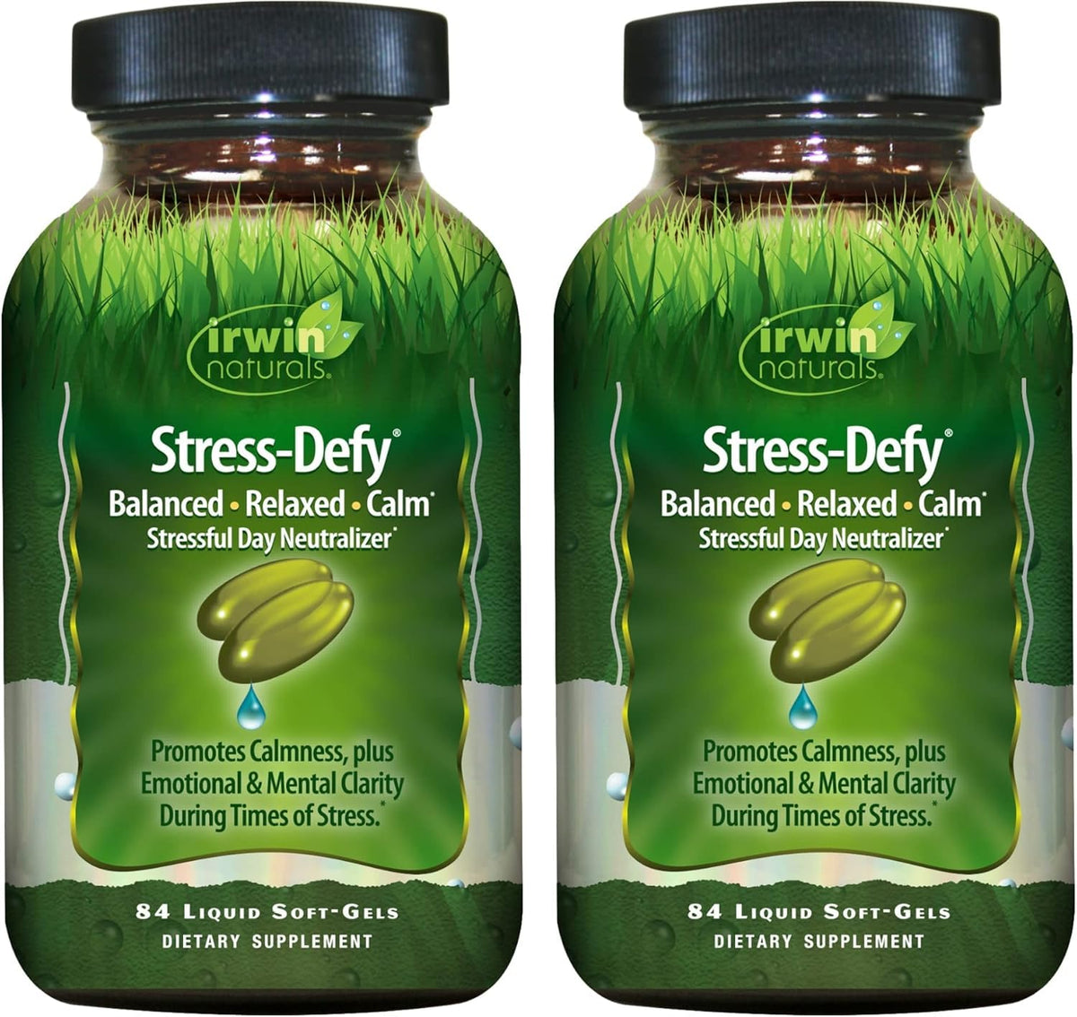 Irwin Naturals Stress-Defy 2 Pack gélules liquides avant